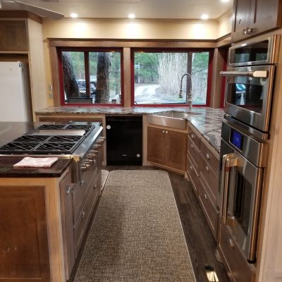 kitchen remodel with island and double ovens